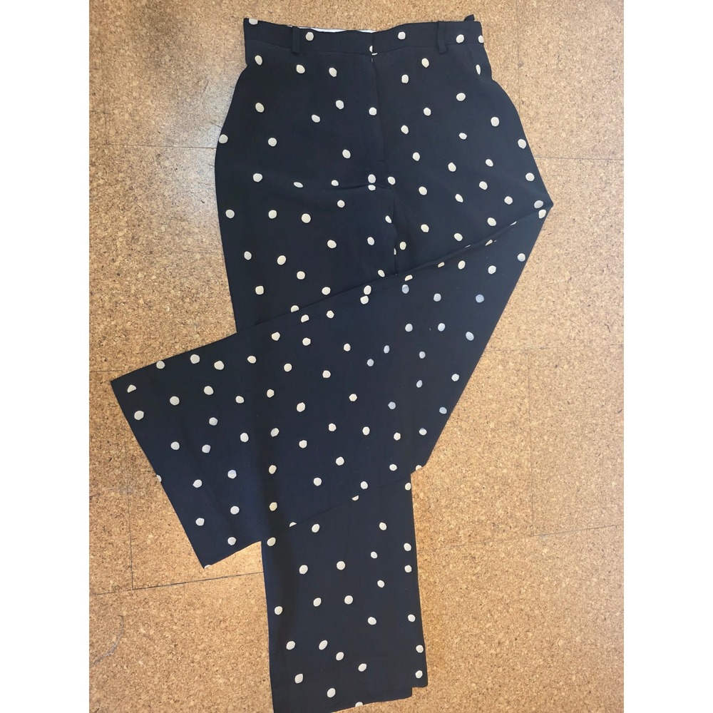 Moschino Couture Polka Dot Wide Leg Pants Black White Made in Italy Womens 8